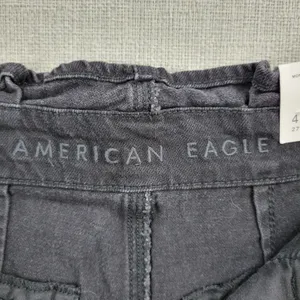 American Eagle Womens Mom Short Size 4 Black Denim‎ Paperbag Super High Rise NEW thumbnail 2