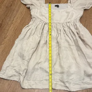 J. Crew Size 12 Beige Puff Sleeve Linen-Cupro Blend Mini A-Line Dress Pockets thumbnail 5