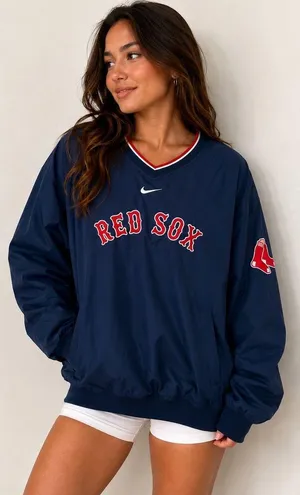 Nike Boston Red Sox Pullover Windbreaker Jacket MLB Genuine Merchandise  thumbnail 2