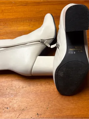 Altar'd State White Leather Ankle Boots thumbnail 4