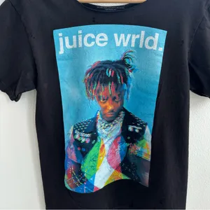 Black Juice WRLD Off The Shoulder Destroyed Tee Size M thumbnail 3