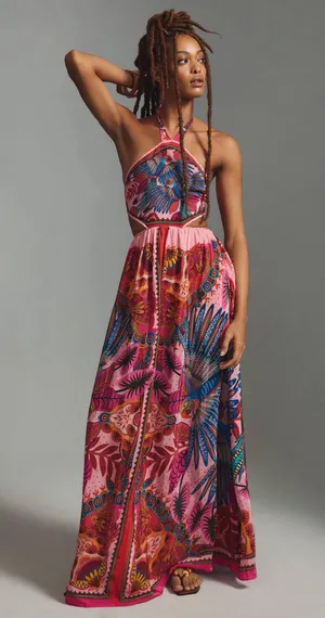 Farm Rio macaw scarf maxi dress small thumbnail 1