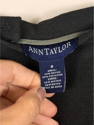 Ann Taylor Vintage Black Skirt Suit Set Blazer Pencil Skirt Size 4 Career thumbnail 9