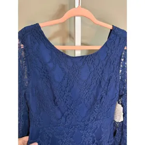 Altar'd State Blue Lace Bell Sleeve Open Back Mini Dress NWT M‎ Romantic Whimsy thumbnail 6