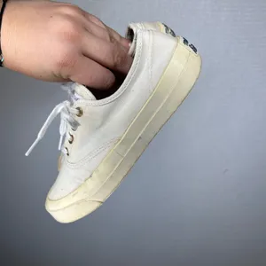 Maison Kitsune Womens Canvas Low Top Sneakers Cream Off White Size 37 EU 6 US thumbnail 3