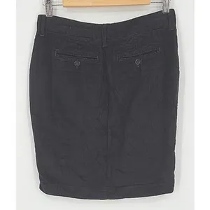 Ra-Re Faux Suede Mini Skirt Womens Size 42 US6 Black Button Detail Office Siren thumbnail 2