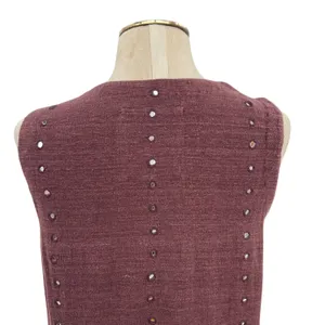 Anita Dongre Grassroots Dress Tank‎ Mirror Detail Cotton Purple Size 12 thumbnail 7