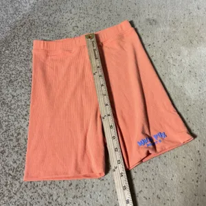 White Fox Boutique Project 5 Ribbed Biker Shorts Orange Coral XS Logo Streetwear thumbnail 6