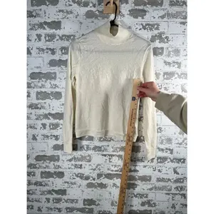 J. Crew | women white merino wool turtleneck sweater thumbnail 6