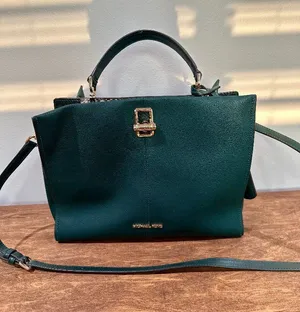 Michael Kors Penelope Large Emerald Green Leather Snake Print Satchel thumbnail 1