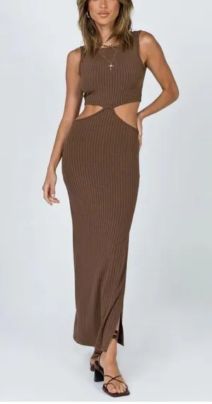 Princess Polly Billie Maxi Dress Brown thumbnail 1