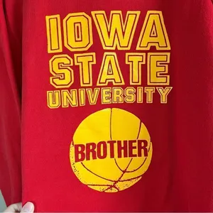 ✨ Vintage Alere‎ Red Iowa State Basketball Brother Crewneck Sweatshirt XL thumbnail 3
