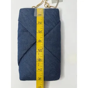 A New Day Cell Phone Purse Bag Denim Blue Gold Chain Crossbody Chic Festival New thumbnail 7