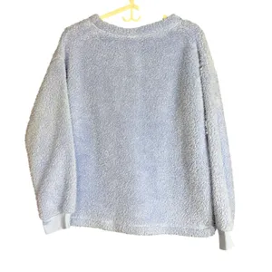 Disney Stitch Womens Size Medium Sweatshirt Faux Fur Fleece Sleepwear Top Lounge thumbnail 3