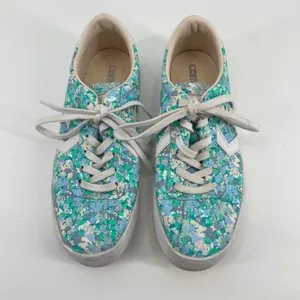 Converse Shoes Women's 7 Breakpoint Floral Low Top Lace Up Sneakers 555952C Teal thumbnail 6