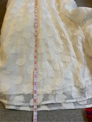 ASTR THE LABEL Sandy White Burnout Polka Dot Puff Sleeve Midi Dress Size S thumbnail 9