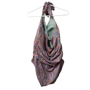 Boden One Piece Ruched Halter Swimsuit Paisley Floral‎ Size 14R Beach Vacation thumbnail 2