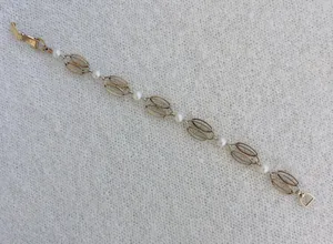 Vintage Van Dell natural pearl with 12k gold filled bracelets thumbnail 1