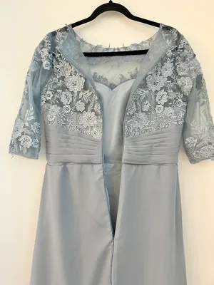 Make You Pretty More Lace A-Line Wedding Formal Gown in Light Blue Size 12 NWT thumbnail 8