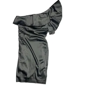 Maggy London One Shoulder Ruffel Top Cocktail Dress Size 6, Olive Green thumbnail 6