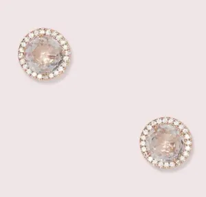 NWT Rose Gold Bright Ideas Pave CZ Crystal Round Halo Stud Earrings thumbnail 1