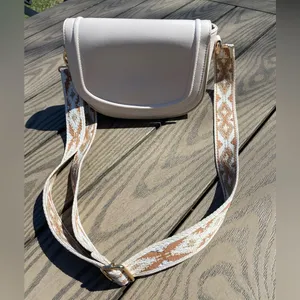 Light pink boho western saddle bag crossbody thick strap purse thumbnail 1