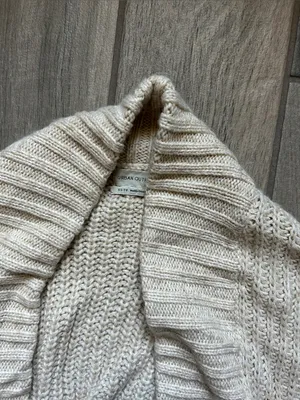 Urban Outfitters Cream Open-Front Ribbed Shawl Cardigan thumbnail 3