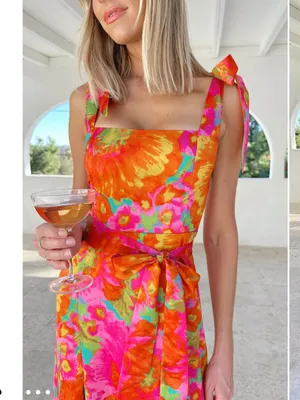 Show Me Your Mumu Garden Midi Dress Miss Malibu, EUC, Medium, MSRP $198 thumbnail 2
