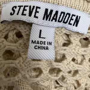 Steve‎ Madden Crochet Top L Beige Open Knit Boho Minimalist Beachy Neutral Boxy thumbnail 4