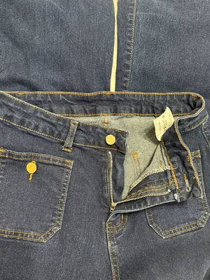 PWEST Women’s Dark Wash High Rise Wide Leg Flare Jeans Size M thumbnail 5