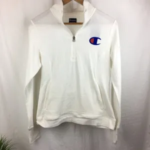 Champion White Long Sleeve Logo Print Sweatshirt M NEW thumbnail 2