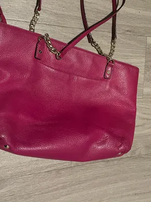 Michael Kors Hot Pink Leather Tote with Gold Hardware thumbnail 2