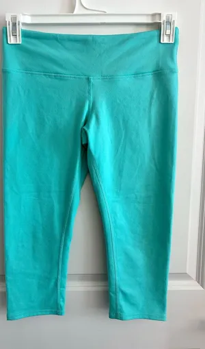ALO Yoga Crop Aqua Leggings Medium thumbnail 1