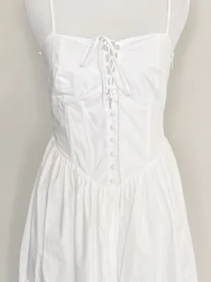 NWOT Mahina Corset Midi Dress White Size Small thumbnail 7