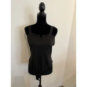 Abound Women's Black V-Neck Tank Bodysuit Sleeveless Stretch Size L NEW thumbnail 2