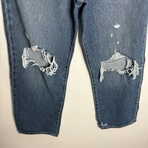 NWT Levi's Ribcage Straight‎ Ankle Jean Super HighRise Distressed Blue 29 x 27 thumbnail 4