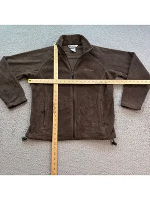Columbia Women’s Brown Full Zip Fleece Jacket Large Zip Pockets Outdoor Hiking thumbnail 3