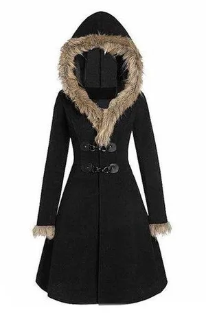 Black Faux Fur Trimmed Jacket thumbnail 1