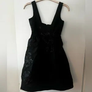 Maeve Antropologie Women’s Black Floral Embellished Dress thumbnail 8