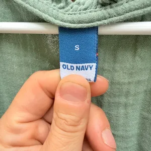 Old Navy Babydoll Dress Womens Small Sage Green Excellent Cotton Gauze Mini thumbnail 4