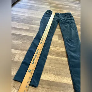 Tory Burch Woman’s Super Skinny Teal Corduroy Cotton Blend Low Rise Jeans 27 thumbnail 7