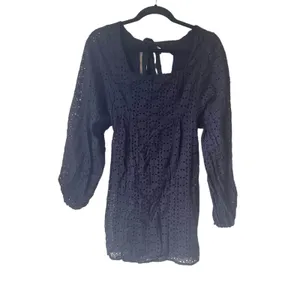 FREE PEOPLE‎ Lovey Dovey Eyelet Puff Sleeve Dress Sz 2 thumbnail 2