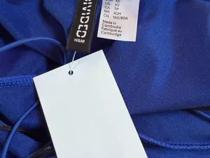 H&M Divided Bright Blue Stretch Satin Bodycon Mini Dress Size XS New NWT thumbnail 7