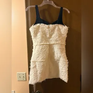 NWT white black bow mini dress thumbnail 3