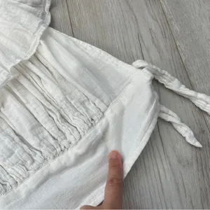 Free People Top crochet yoke crop womens White xsmall boho cottagecore festival thumbnail 3