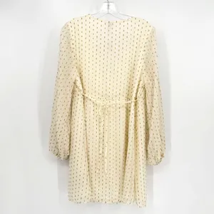 Old Navy Mini Dress Women Large Off-White Gold Metallic Holiday Bridal Boho Chic thumbnail 7