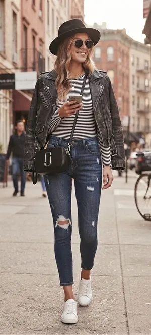 American Eagle Outfitters Dark Blue High-Rise Distressed Ankle Jeans thumbnail 1