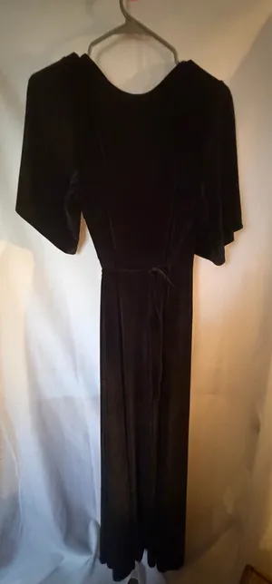 Baltic Born wrap around Black Velvet Wrap Maxi Dress thumbnail 6