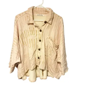 Free People We The Free Women's Shirt Jacket‎ XS Pink Montauk Oversized thumbnail 3