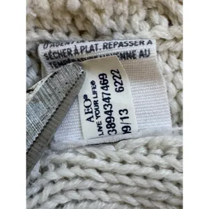 American Eagle Cable Knit Cowl Neck Sweater Cream‎ Ivory Chunky Cozy Size Medium thumbnail 8